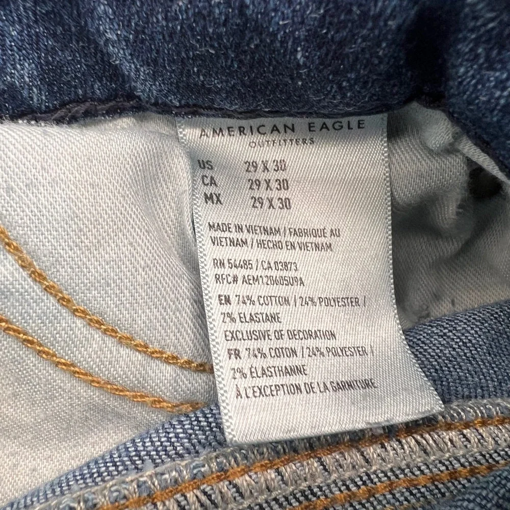 American Eagle Mens Original Straight Airflex+ Medium Wash Blue Denim Jeans
